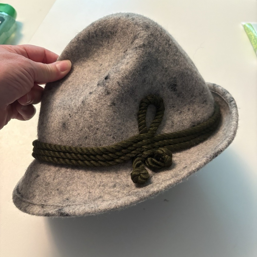 Allgauer Lodenhut Wool Hat Vintage Wasserdiehl Grey Speckle German Cap